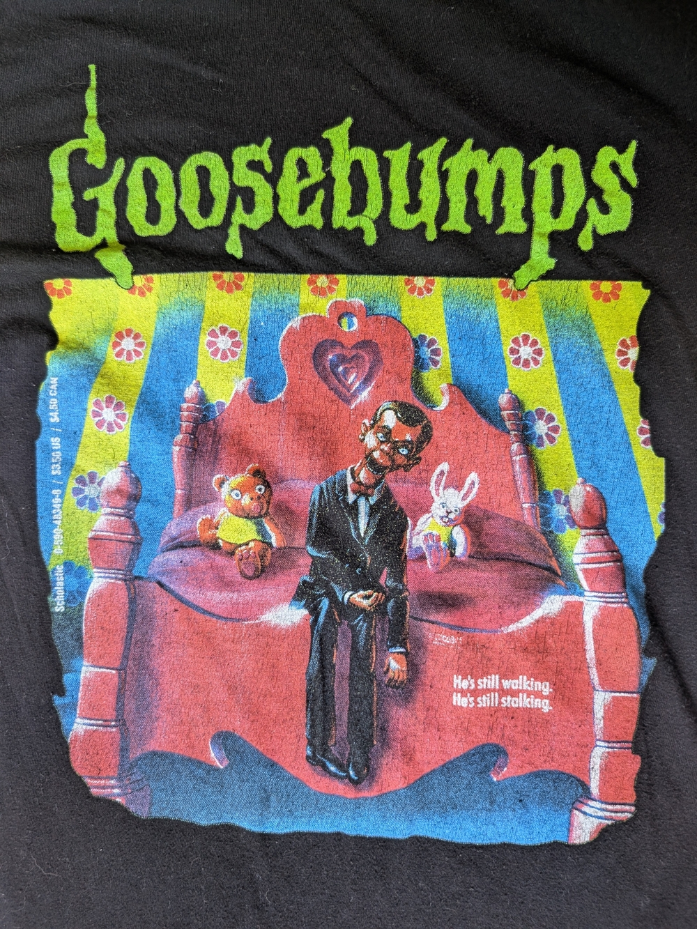Vintage Goosebumps Slappy the Dummy Graphic T-Shirt Retro Horror Tee Black - Picture 2 of 3